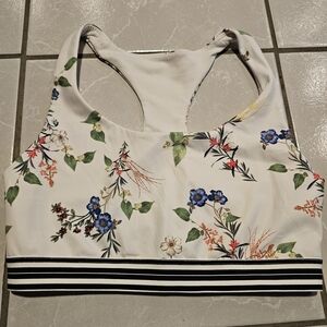 Athleta Cream and Black Sports Bra